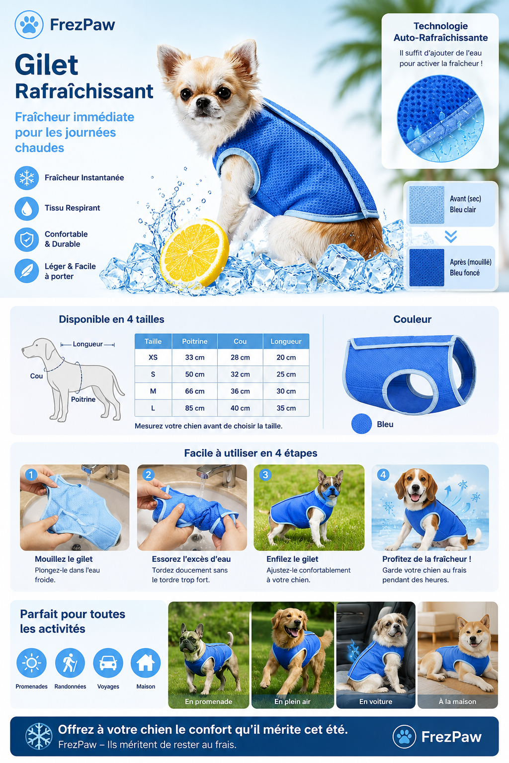 Gilet Rafraîchissant pour Chien & Chat