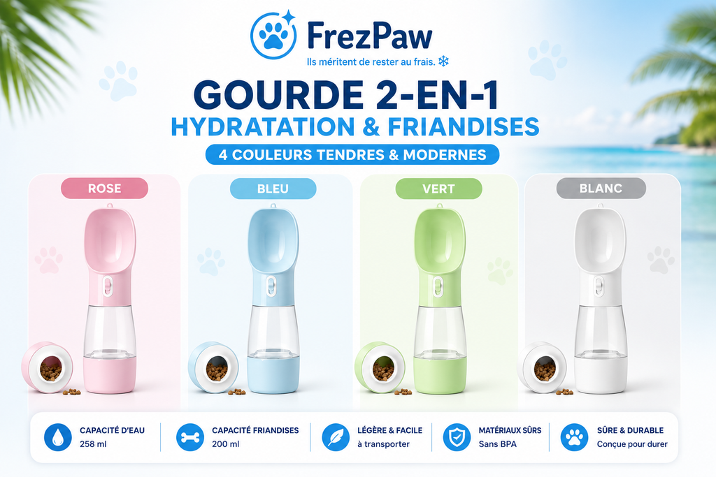 Gourde Portable 2-en-1 pour Chien