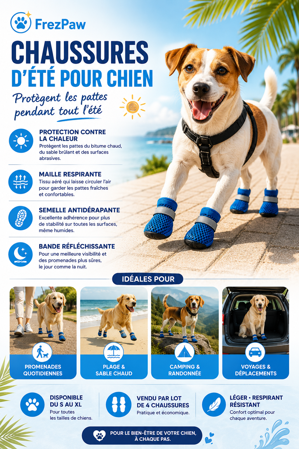 Chaussures d'Été FrezPaw™ – Protection Respirante pour Chien
